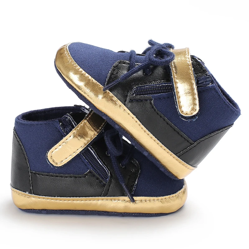 

Wholesale PU Leather Gold 0-2 years sport sneaker shoes baby