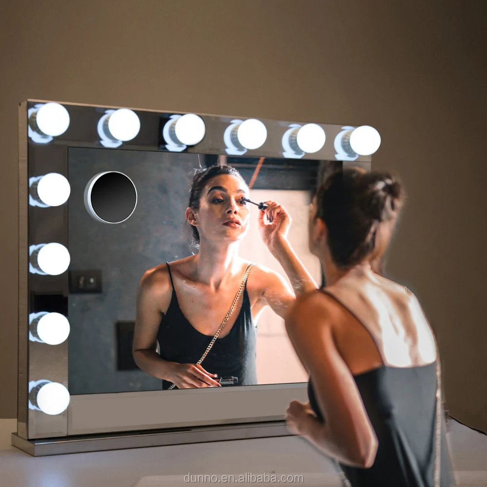 

Led lighted table vanity makeup Hollywood Mirror Lights Mirror Vanity With 14 Light Bulbs For Girl Vanity Cosmetic