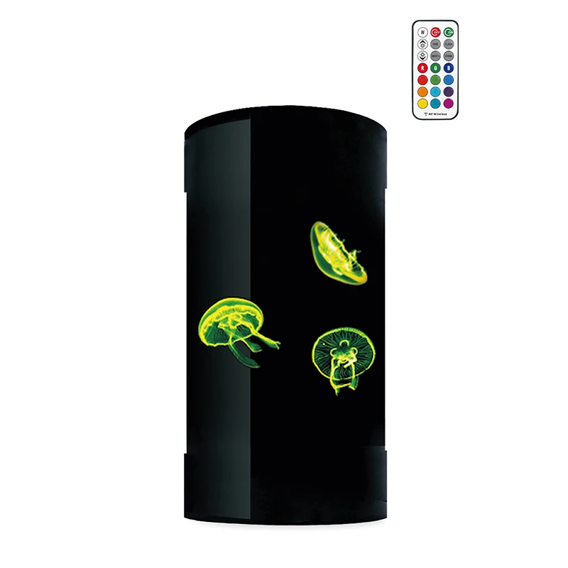 

Office desktop water marine filters led lighting chiller aquarium products acrylic cylinder jellyfish tank, Black