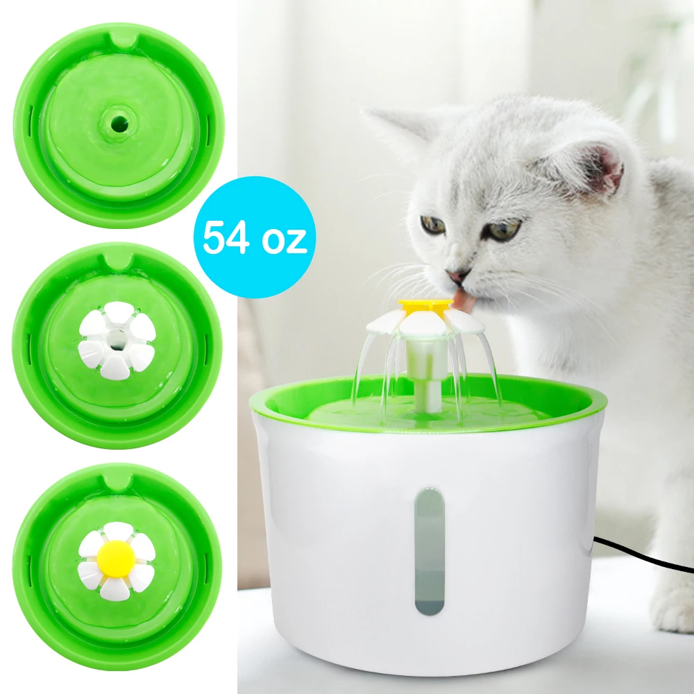 

1.6L Automatic Fountain LED Electric Pet Drinking Bowl USB Mute Dog Cat Water Dispenser Pets Drinker Feeder, White