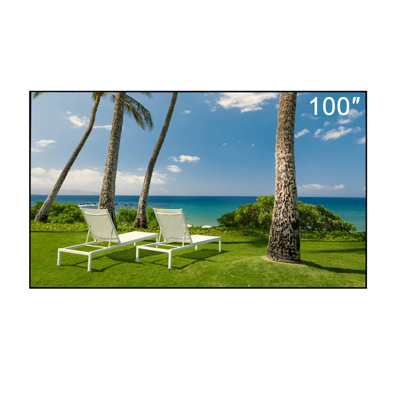 

Factory outlet 100 inch Home Theater fixed frame white Cinema Screen Material home cinema 4k movie screen