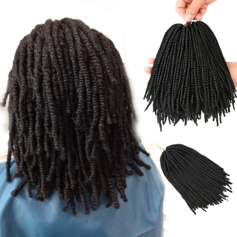

Onst 8inch 50strands Nubian Twist Crochet Braids Ombre Synthetic Braiding Fluffy Twis Bomb Twist Braid Hair Extension Twists