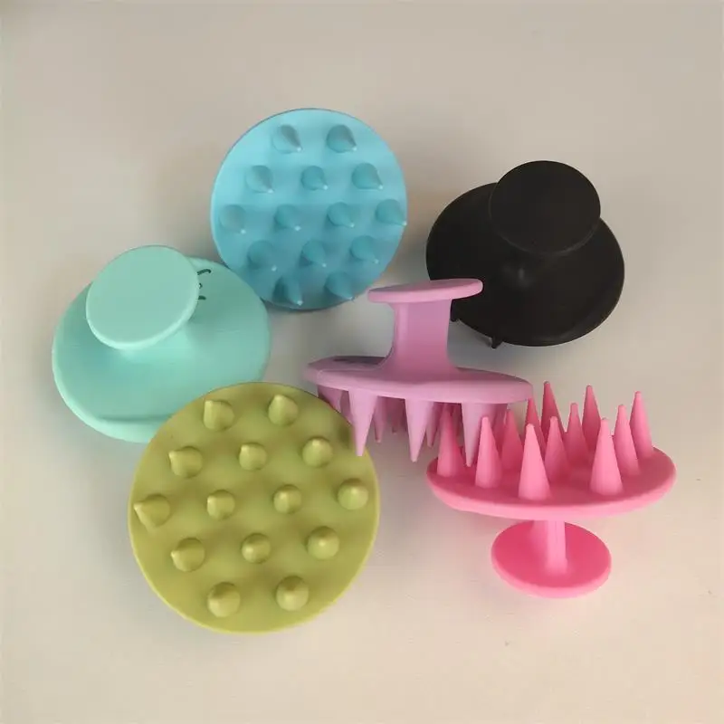 

Shampoo Hair Brush Massage Shampoo Hair Brush Silicone Scalp Massager Colorful Brush Bambo, 6 colors