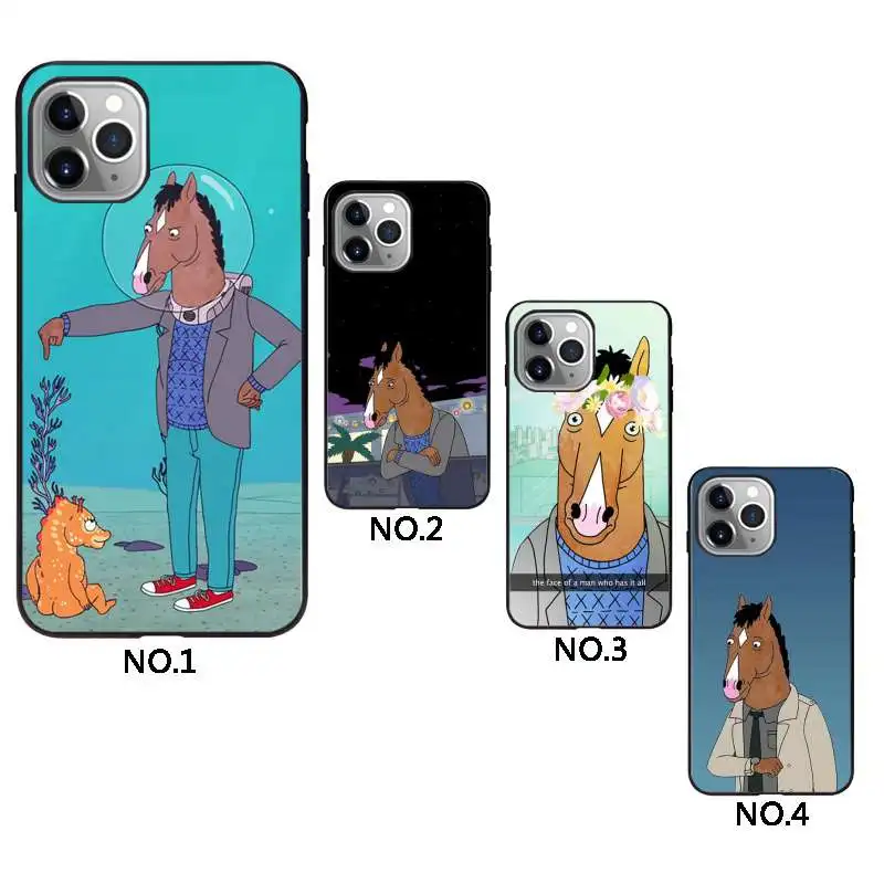 

Fashion BoJack Horseman black tpu phone case for iphone 12