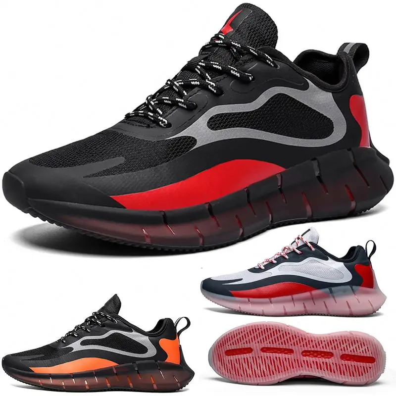 

Rojo Jogers Running And Sports Shoes Non-Slip SoLed Tenis Para Caminar Breathable Mesh Baskets Wholesale Tenis Deporivos