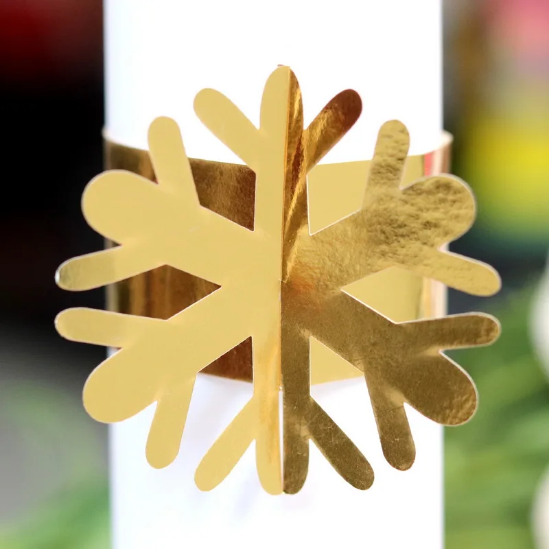 
Snowflake Laser Cut Napkin Ring Christmas Party Table Paper Decorations 
