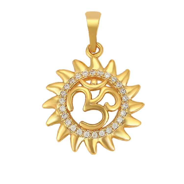 

35286 xuping muslim jewelry pendant women 24k gold custom cz gold allah pendant