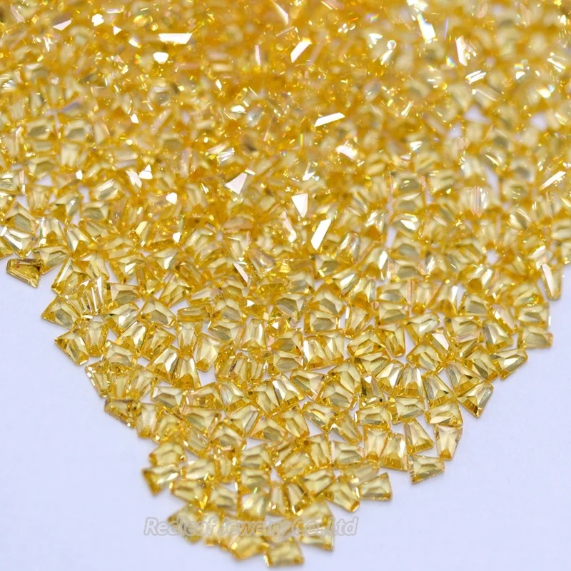 

Loose Gems Trapezoid Golden yellow synthetic Cubic zircon CZ Stone