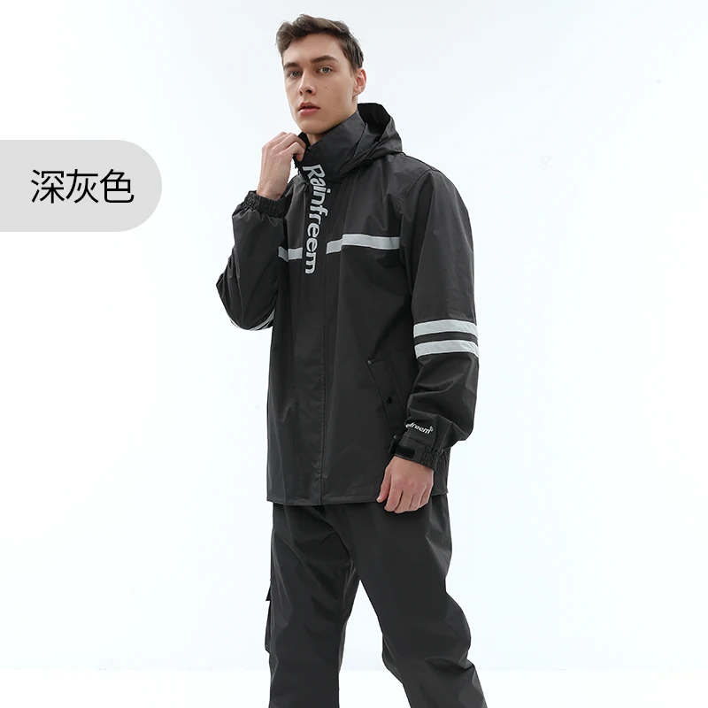 Custom Waterproof Jacket Pants Sets Hi Vis Safety Raincoat Motorcycle Rain Wear Rain Suits Reflective Rain Coat Roupa De Chuva