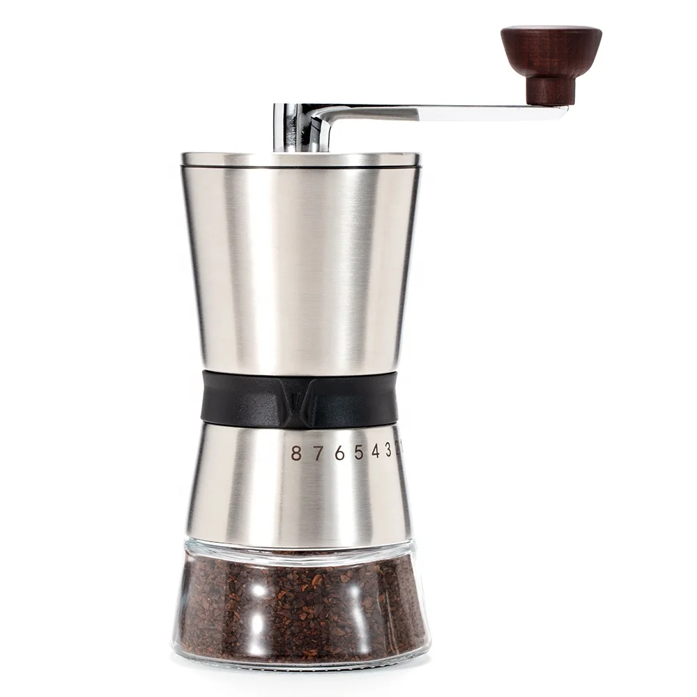 

High Quality Grinder Grind Manual Coffee Grinder Stainless Steel Manual Coffee Grinder, Silver