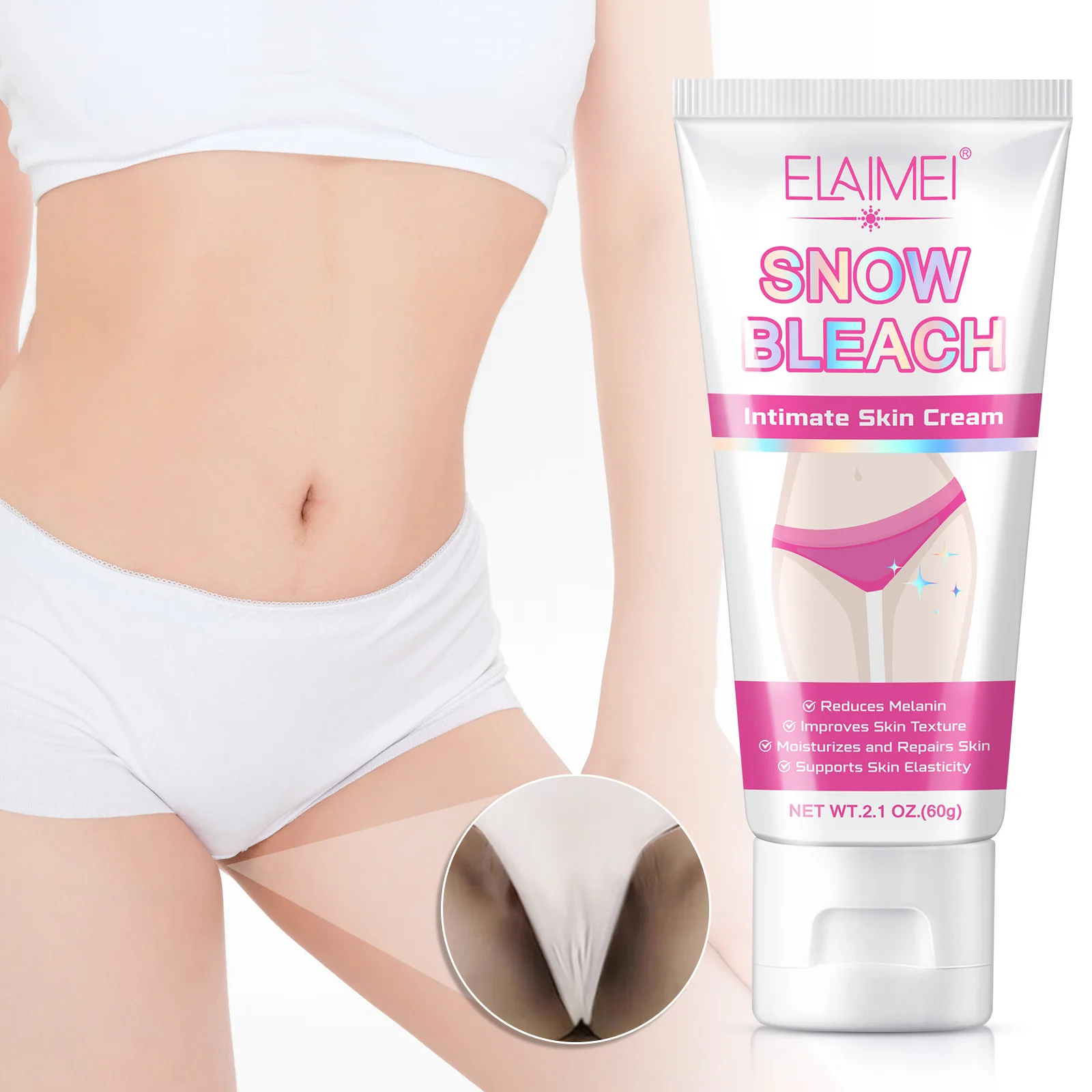 

Private Label Smooth Skin Face And Body Brighten Whitening Cream Snow White Bleach Cream for Private Part Intimate Areas