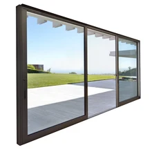 كبير مزدوج المزجج خفف باب ألمونيوم زجاج للأرضيات إلى السقف انزلاق الأبواب