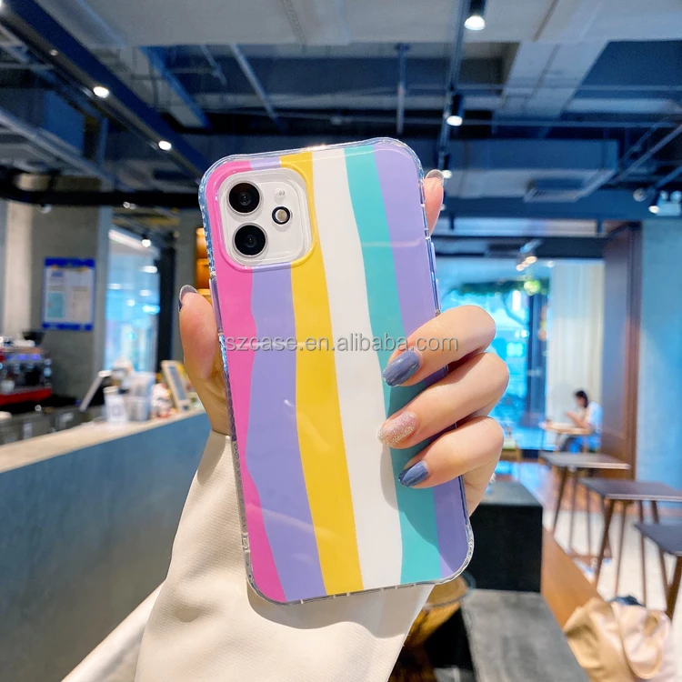 

igh Quality Rainbow IMD Custom Color Printing Soft Hard TPU Cell Mobile Phone Back Cover Case For Huawei Y5P / RY9S