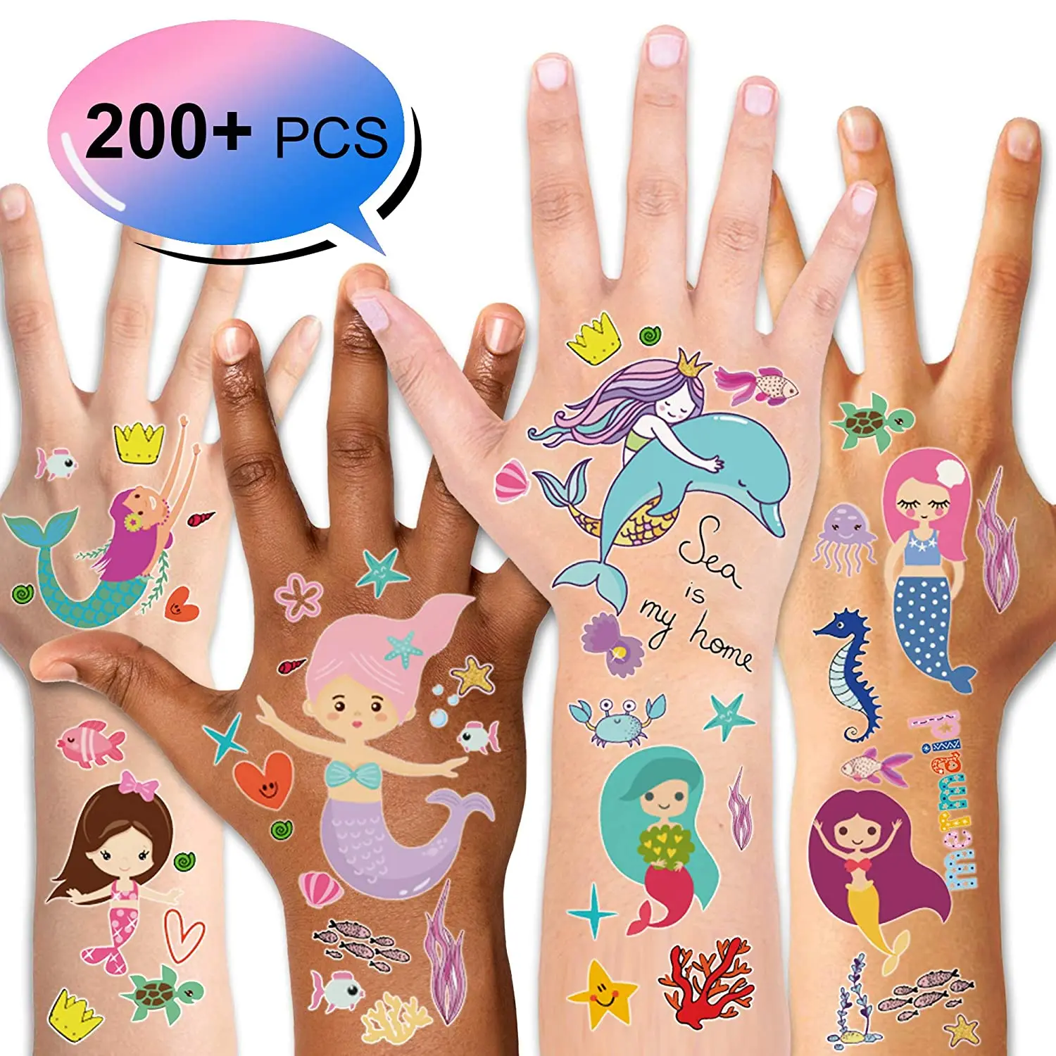 

hot selling 10pcs set different design kids cute tattoo body stickers kits professional beauty children tattoo sticker