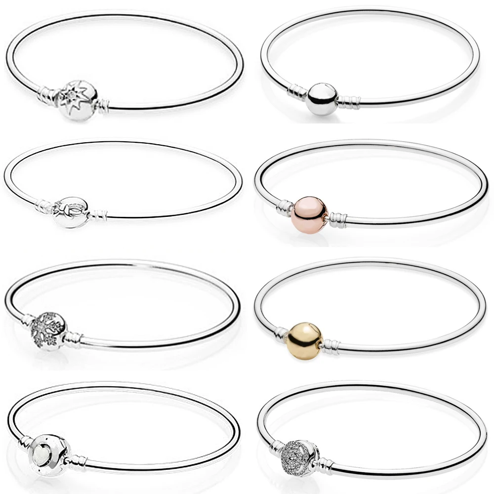 

2021 NEW 925 Sterling Silver classic bracelet Rose gold Clear CZ Charm Bead fit DIY snow Bracelets Jewelry factory wholesale