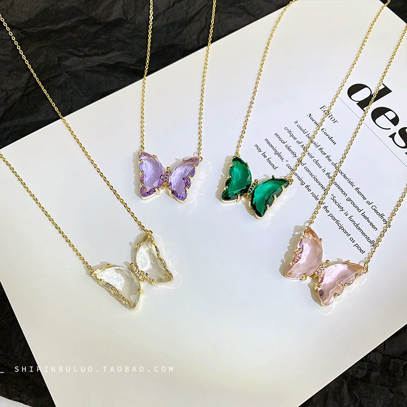 

Chinese Custom Rose Gold Sliver Plated Stainless Steel Jewelry Butterfly Necklaces for Women, Picture shows
