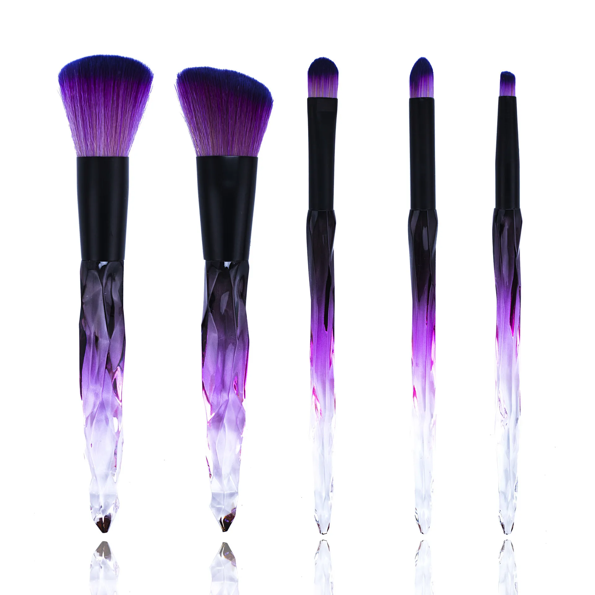 

custom logo makeup brushes 5 piece bling crystal diamond make up brush set black purple crystal diamond makeup brushes set