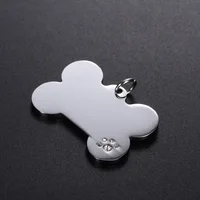 

wholesale Custom engraved logo round disc stainless steel diamond bone shape pet ID dog tag