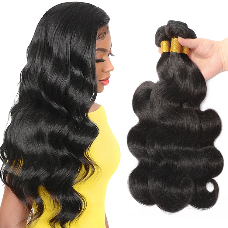 

Factory Price 100% Mink Brazilian Original Virgin Hair Weave Bundles Bulk 30 Inch Body Wave Wavy Bundles Human Hair, Natural color