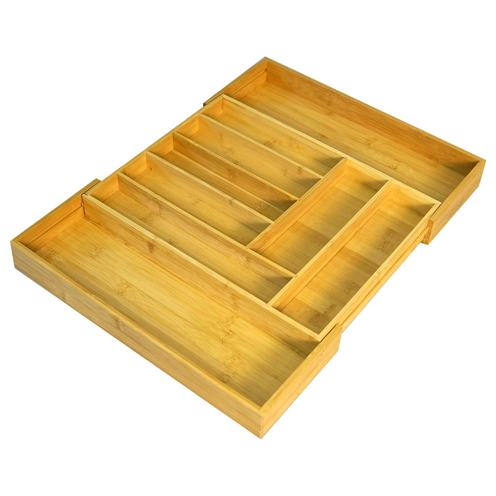 

Adjustable bamboo storage box of kitchen cutlery Adjustable cutlery, Natural bamboo color