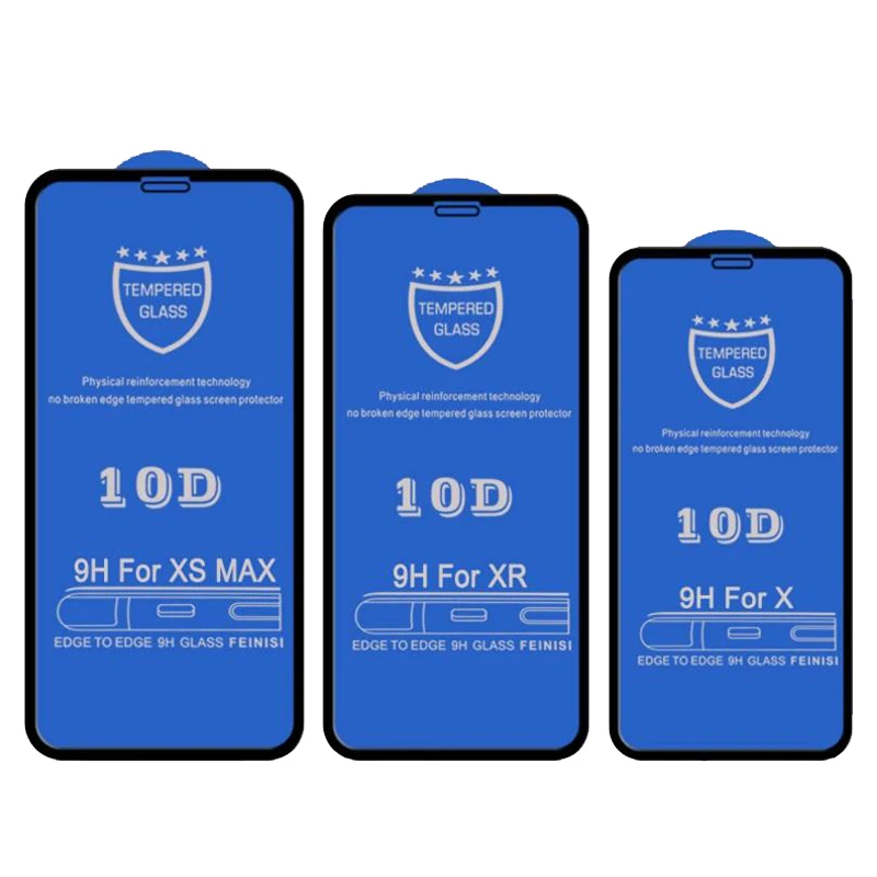 

10D Tempered Glass Full Glue Cover Curved Screen Protector Film For iPhone 13 Pro Max 12 Mini 11 XS XR X 8 7 6 Plus SE