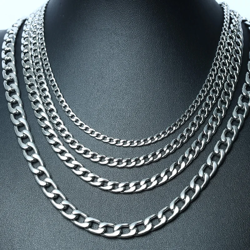 

18k Gold Plated Stainless Steel Chunky Curb Chain Necklace for men boys