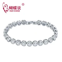 

best selling jewelry hand make Imported Austrian crystal custom platinum tennis bracelet