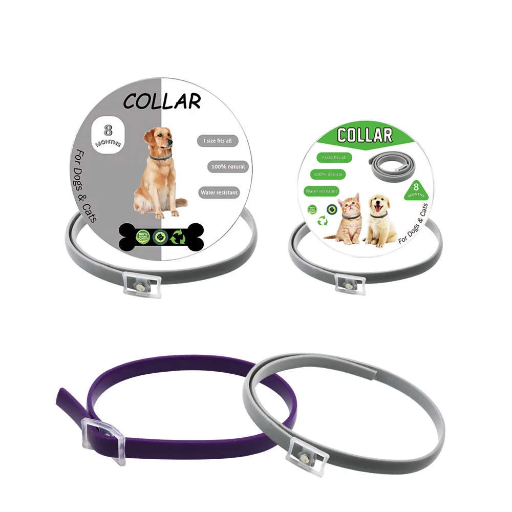

OEM Customization Colorful Waterproof anti Flea Tick Collar for dog cat, Grey