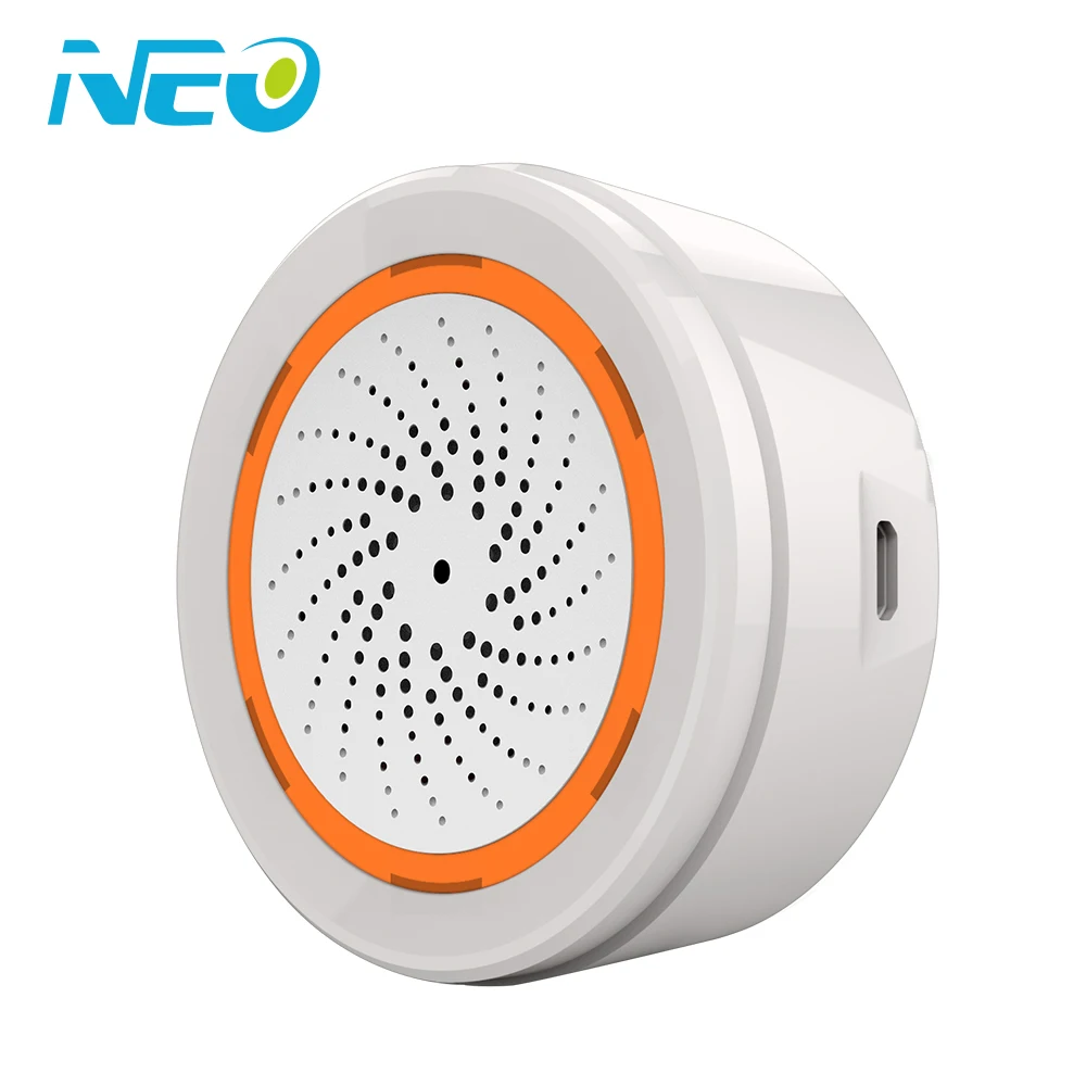 Best seller products tuya smart life zigbee 3.0 indoor wireless smart home alarm siren sensor light with battery powered