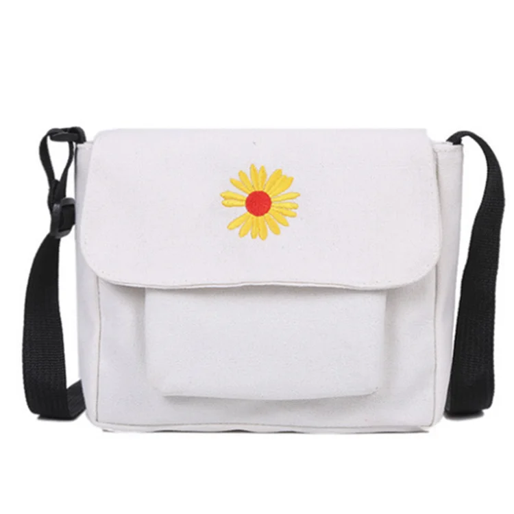 

Men Women Cute Small Casual Crossbody Canvas Shoulder Messenger Bag for Traveling Camping, Black, white, white with flog, black with flog