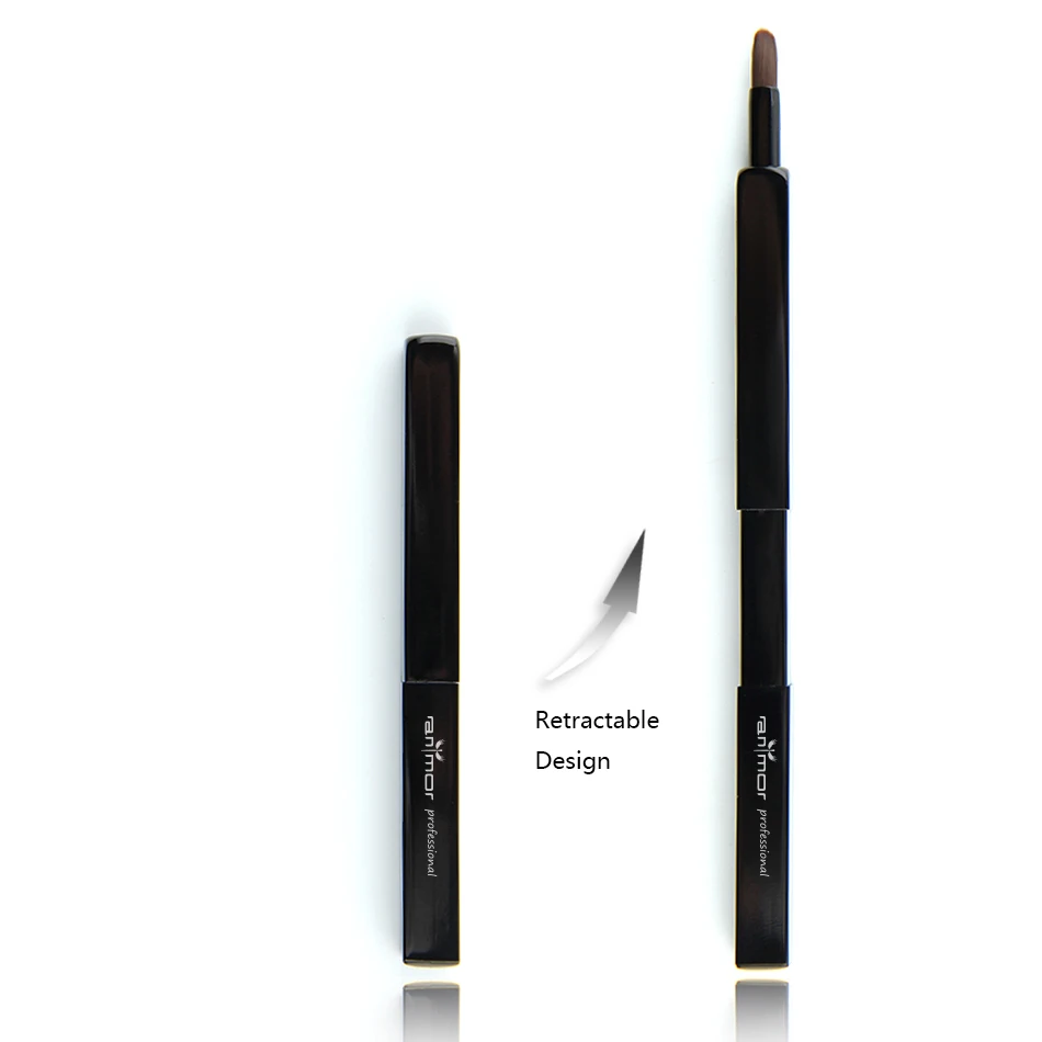

Retractable Lip Brush Professional Makeup Brushes Portable Cosmetic Tool, Black