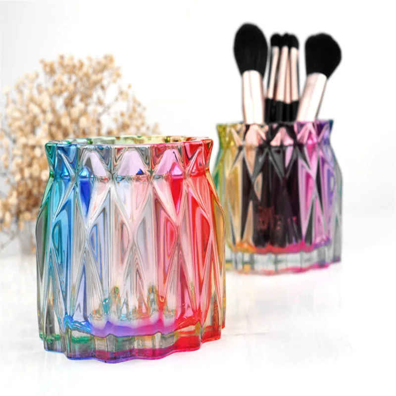 

0160 Creative DIY Epoxy Cut Surface Vase Pen Holder Shaped Storage Jar Mirror Silicone Mold Resin Process, White