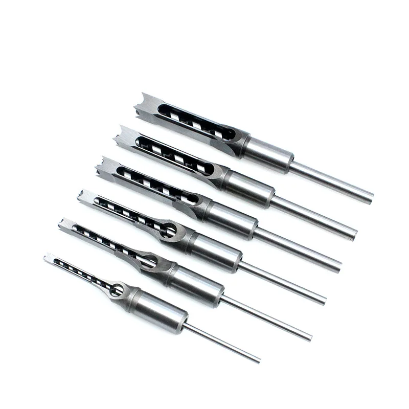 

Square Hole Drill Kit Round Shank Bit Mortising Chisel Wood Product For Woodworking