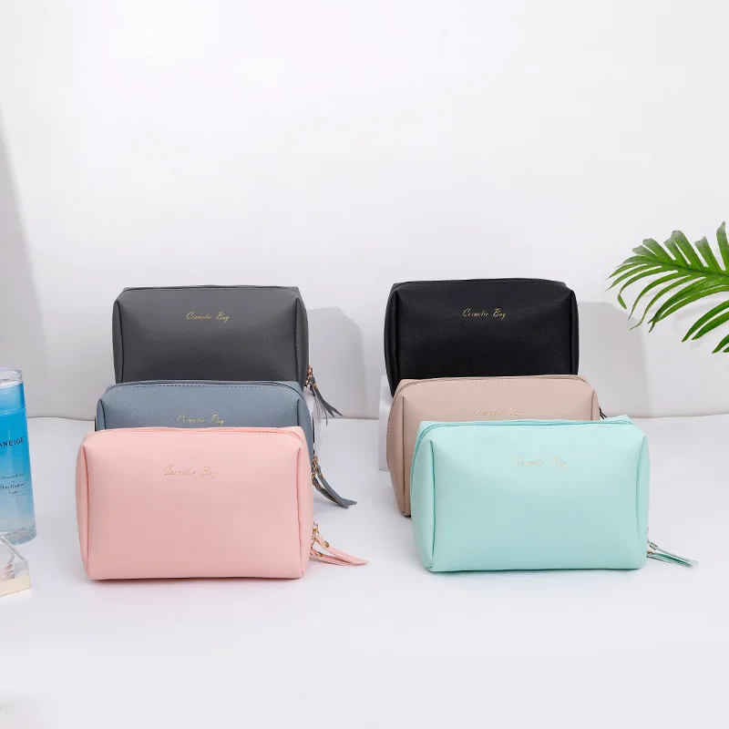 

2021 hot style lazy PU cosmetic bag hand waterproof portable small fresh PU storage bag female bag, Customized color