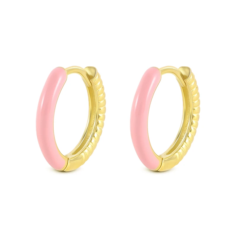 

2022 INS 925 Sterling Silver summer creative fashion colorful neon enamel silver hoop earring jewelry for women