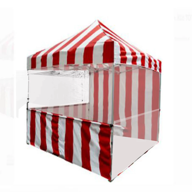 

Mini Red white stripe carnival promotion tent with clear wall, Customable