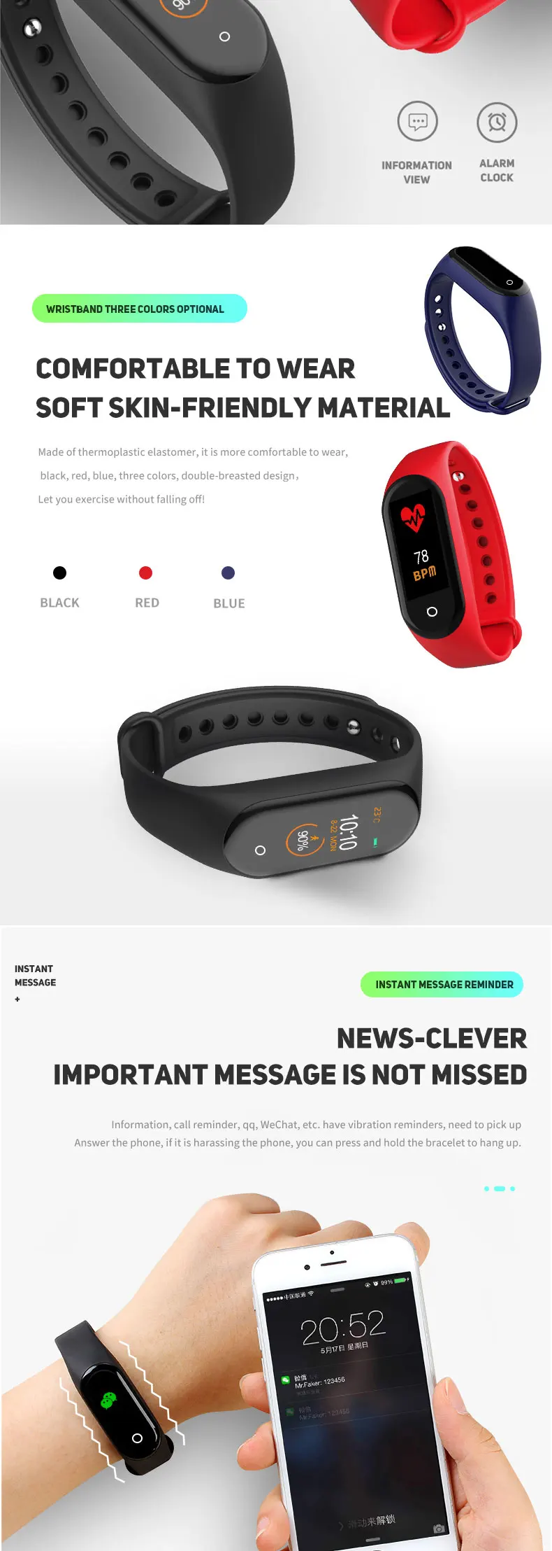 Smart Watch Waterproof Latest 2019 Shenzhen Ladies Sport Fitness Bracelet Wristband Bluetooth Slim Electronic Mens Smart Watch 