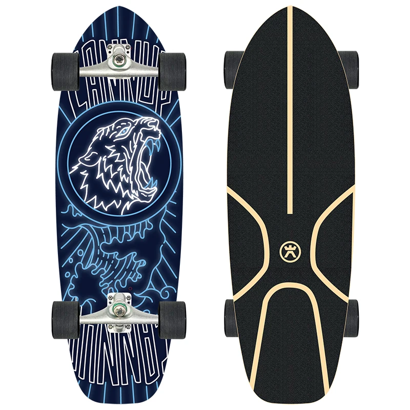 

SWAY China Wholesale Surf Skate CX4 CX7 7Ply Maple Wooden Thailand Land Carver Surfskate 30 inch