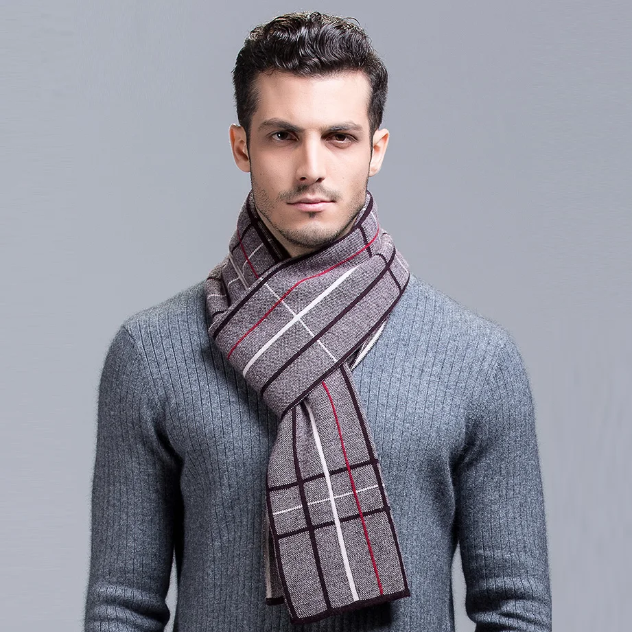 Totemic Plain Color Scarf For Men Winter Scarf Shawl Plaid Neck Scarf