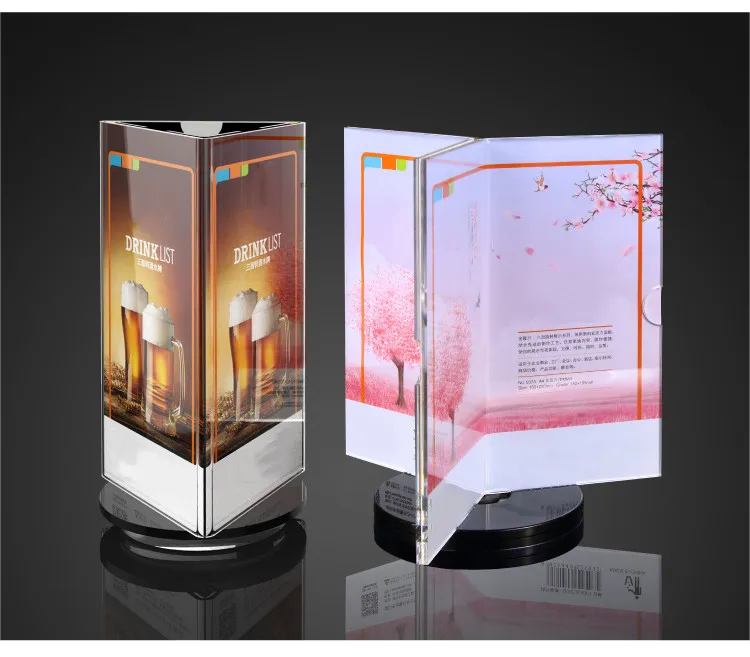Rotating Clear Acrylic Menu Holder Table Tent Restaurant Bar Cafe Table Buy Rotating Menu
