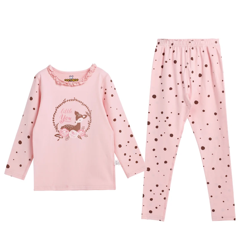 

High Quality Wholesale 3-11 Years Anti-Static Knitted Korean Winter Kids Pajamas Set