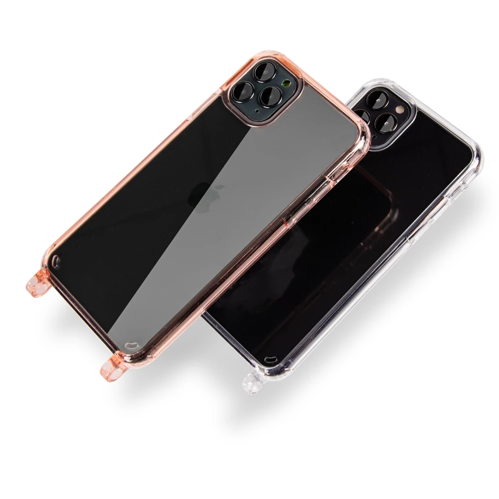 

For iphone for Samsung NOTE 20 2 in 1 Transparent clear TPU plus PC Material Case phone Accessories crossbody phone case