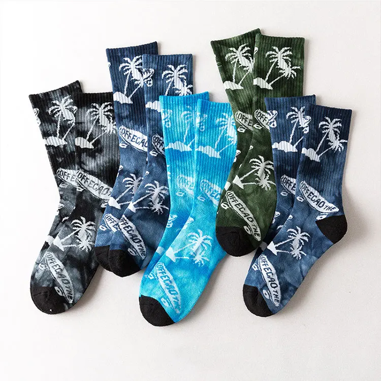 

Fashion Colorful Street Style Tye Dye Happy Socks Unisex Men Casual Tye Dye Socks, Multi color