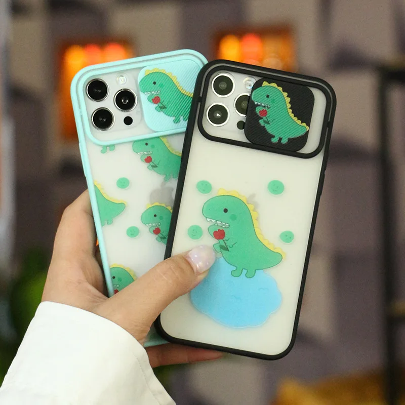 Cartoons Camera Lens Protection Phone Case For iPhone 11 12 Pro Max Mini XS XR X 7 8P Matte Candy Color Smartphone Cover Coque