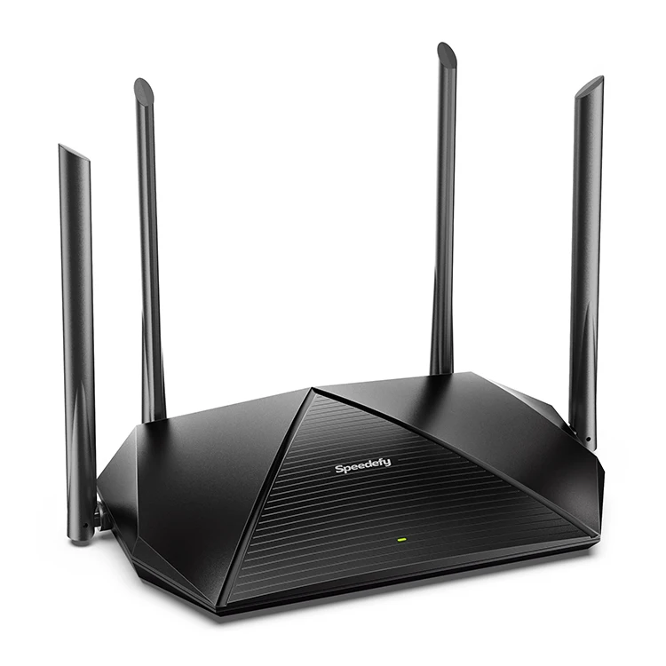 

802.11ax 4*6dBi external antennas 2.4GHz 600Mbps and 5GHz 1201Mbps wifi 6 router, Black