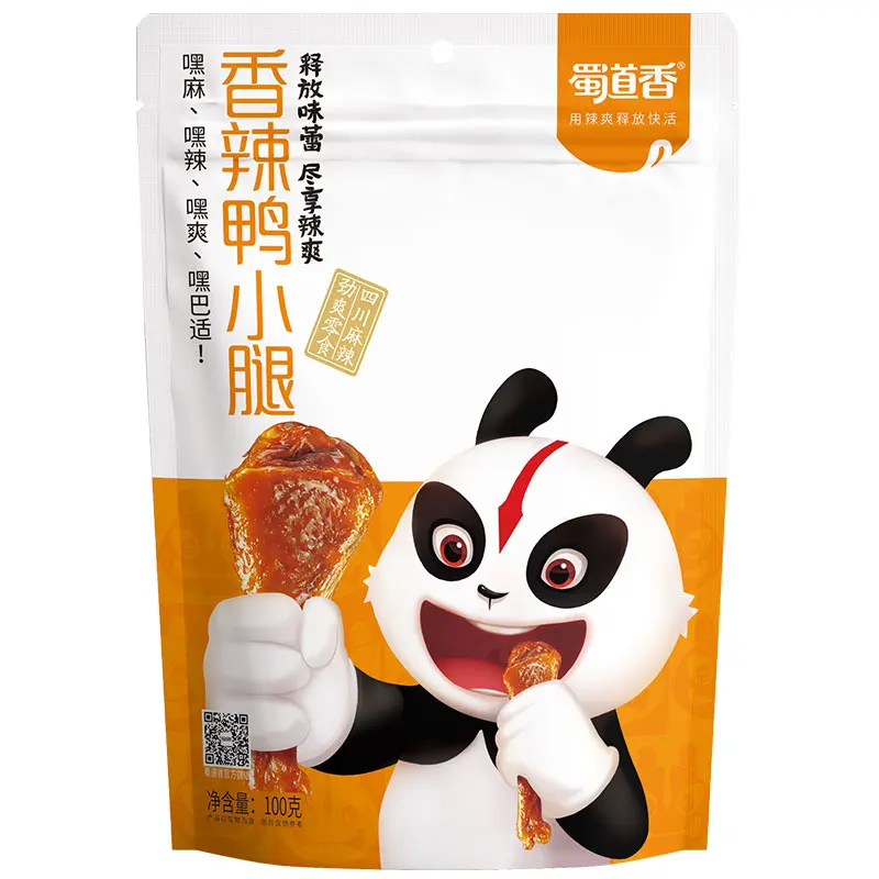 
ShuDaoXiang Hot Spicy Braised Duck Legs Spicy Food 100g Yaxiaotui OEM Roast Duck Snack Wholesale China Duck Legs 