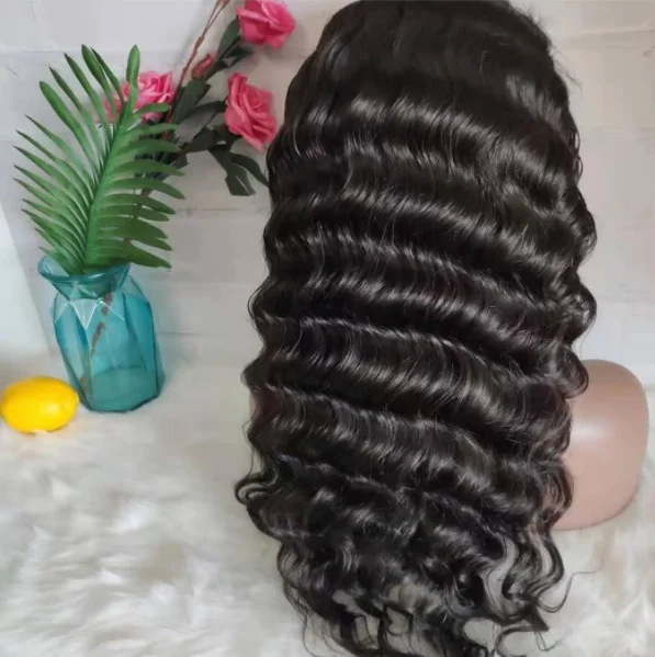 

2021 wholesale Deep wave wig human hair 360 lace wig HD lace front wave 150% density 360 Brazilian human hair lace front wigs