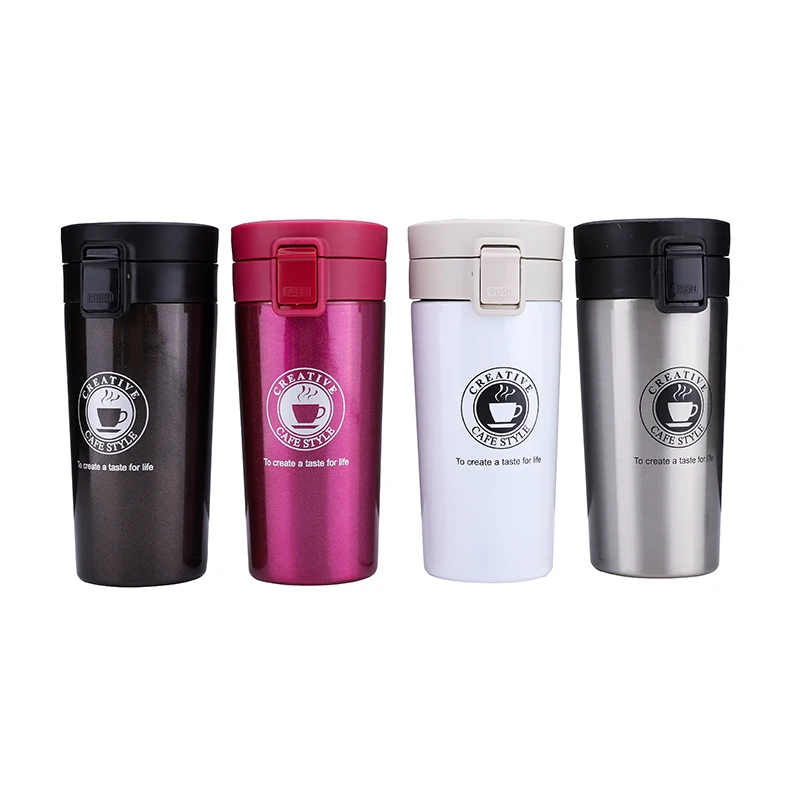 

380ML /12oz Coffee tumbler Vacuum-Insulated Double wall Stainless Steel Travel Mug, Black red white silver coffee