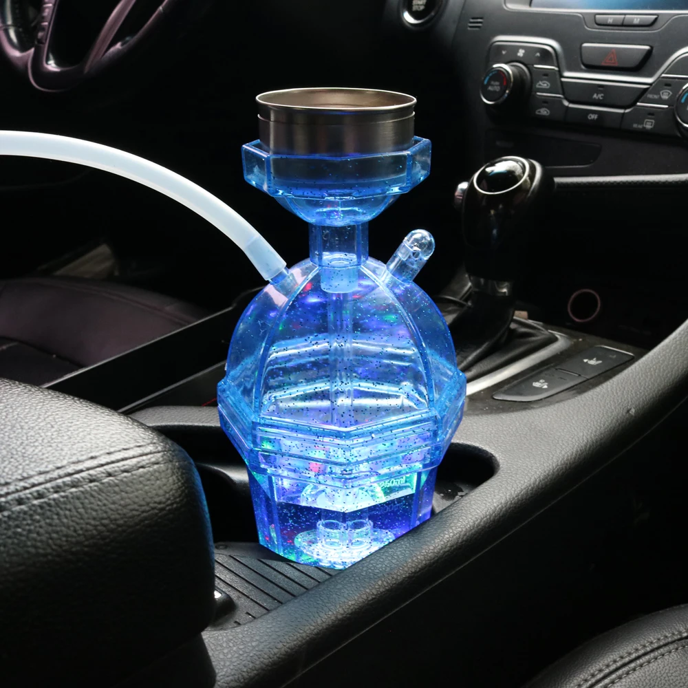 

Wholesale portable Travel hookah chicha lectronique wookah shisha car hookah cup sheesha Portable Hookah with led light