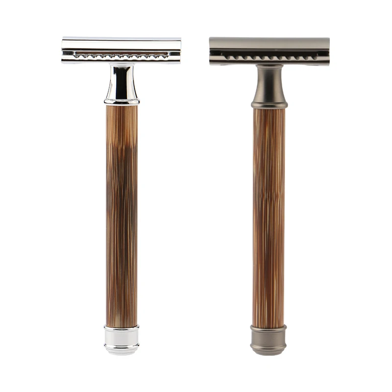 

Amazon hot selling zero waste bamboo safety razor double edge shaving safety razor